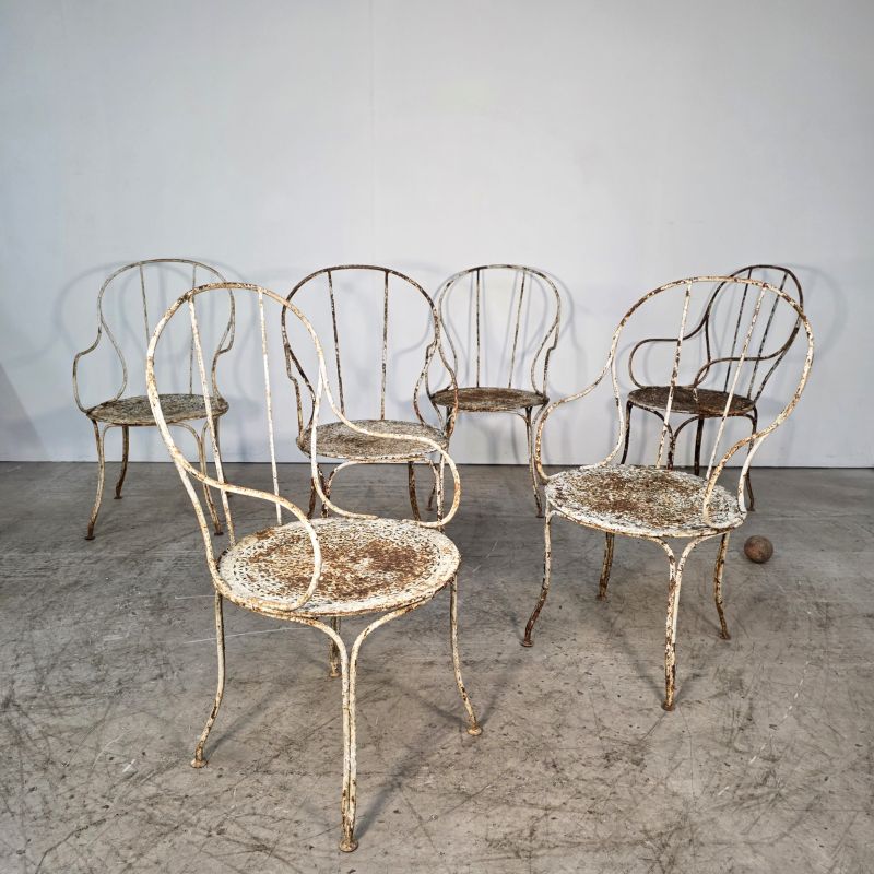 Set of 6 garden armchairs circa 1920