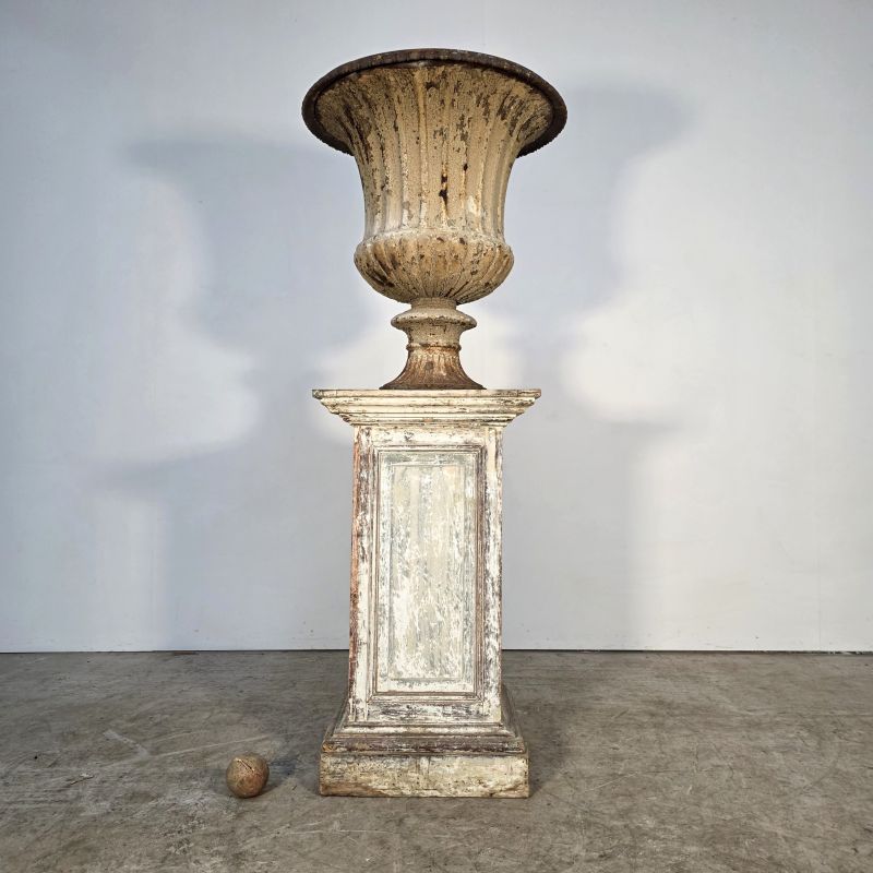 Large 19th century cast iron urn